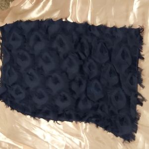 Navy blue H&M textured skirt